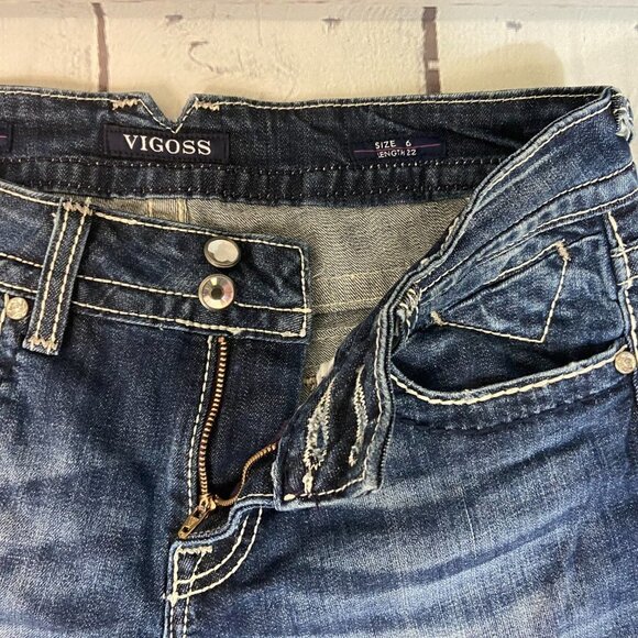 Vigoss The New York Capri Jeans Women's Size 6 (30 x 25) Mid Rise Embellished - Picture 10 of 15